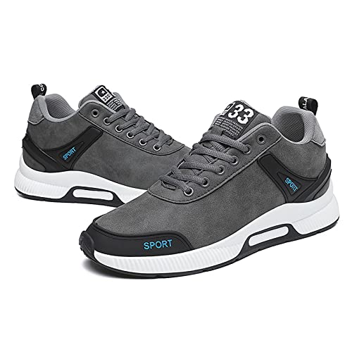 CERYTHRINA Men's Invisible Height Increasing Elevator Shoes 2.36 Inches Taller Lace-up Leather Lightweight Hip Hop Fashion Sneakers2