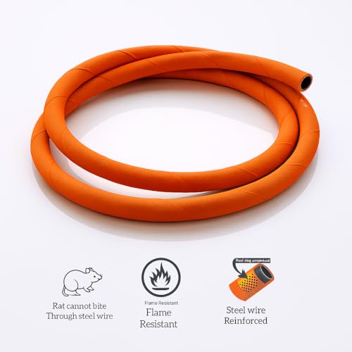 Image of Gas Pipe with Safety Lock | ISI Marked | Leak-Proof LPG Gas Pipe 5 YEAR WARRANTY (1 GAS-PIPE +2-CLIP)