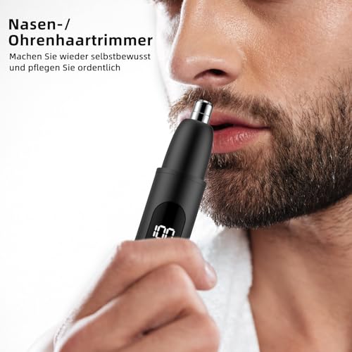 Nasenhaartrimmer, wiederaufladbare kabellose Ohr Augenbrauen Trimmen Werkzeug Dual-Edge-Klingen Rasierapparat einfache Reinigung mit… – Ansicht 2