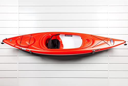 Crownwall KAYAKHK-L Slat Wall Storage Organizer, Steel Locking Collapsable Big J Kayak Hooks, Slatwall Accessories Panels  thumb #1