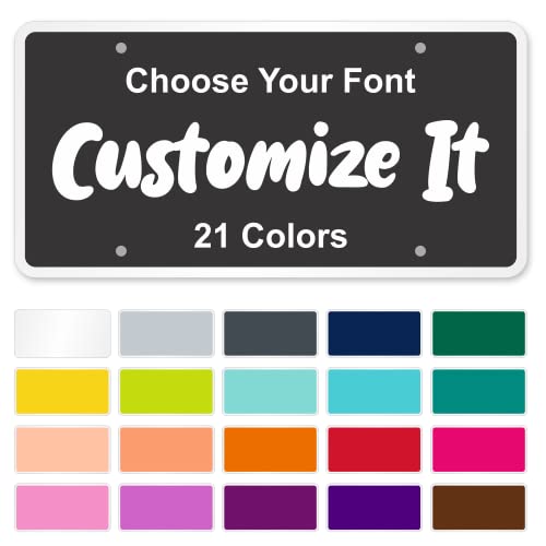 SmartSign Reflective Custom Metal License Plate, 6 x 12 inch, Personalized 30 mil Aluminum Vanity Plate, Safety Grade Reflective, Add Text, 21 Colors & 20 Font Choices, USA-Made