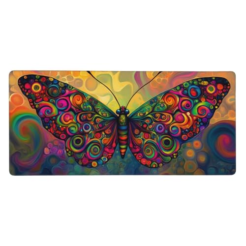Alfombrilla ratón vistoso & mariposa 60 x 40 cm material de oficina G38 con superficie impermeable