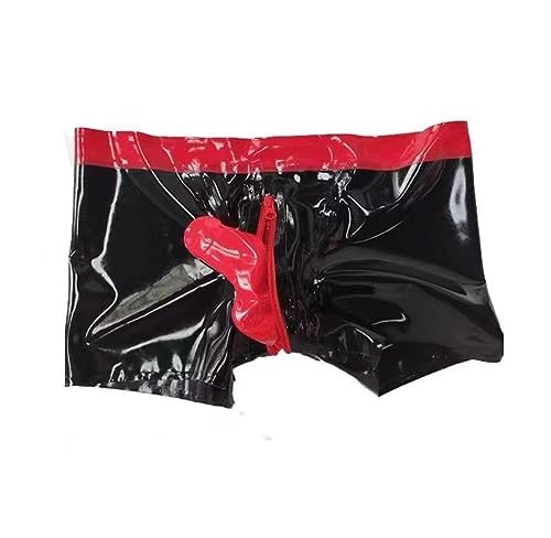 Herren Latex Shorts Slip Latex Boxershorts Latex Höschen Latex Unterwäsche Unterhose Kurze Hose (M)