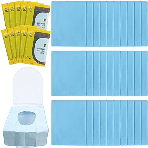 Fumanduo 40 Stück Toilette Auflage, Einweg Toiletten Sitzbezug rutschfeste wasserdichte Leichte Handliche Einweg Toilettenpapier Babys schwange Mütter für Toilette Einkaufszentren Büro