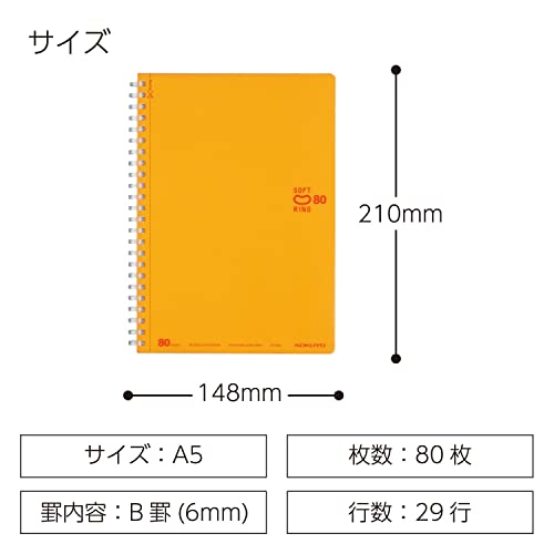 KOKUYO SOFT RING A5 MARKS orange carnet de notes reliure souple LIBRETA