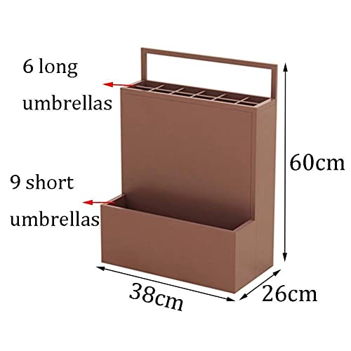 Porte-parapluies double couche en fer forgé 38x26x60 cm - 7
