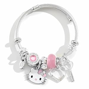 Cute Bracelet Anime Cartoon Bracelet Adjustable Stainless Steel Bangle Bracelets Gifts for Women Girls