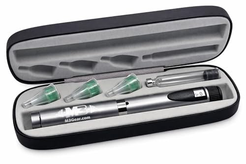 M3 Gear Reusable Metal Research Pen Kit – Precision 60IU Markings, Glass Vial, 32G Tips, Protective Carry Case – Lab & Research Measurement Tool (Silver)