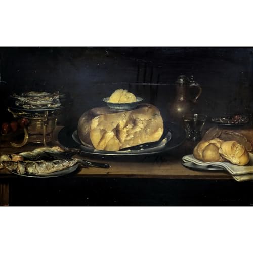 Toile nature morte au fromage et pain pour sublimer la décoration d'une salle à manger
