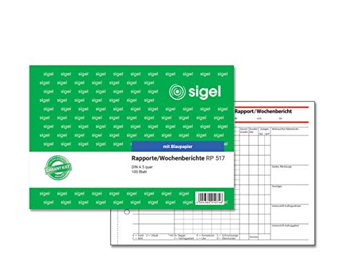 Preisvergleich Produktbild SIGEL RP517 Rapport / Wochenbericht A5 quer, 100 Blatt