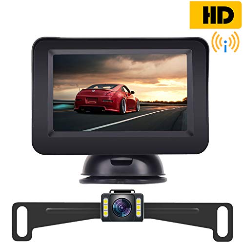 AMTIFO Wireless Backup Camera with 4.3'' Monitor Kit,HD Licence Plate Camera for Cars,SUVS,Minivans,Rear/Front