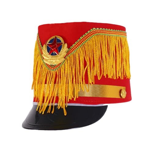 Halloween Marches Band Hat Drum Majors Hat for Kids Knight Felt Wide Brim Hat Halloween Party Hat4