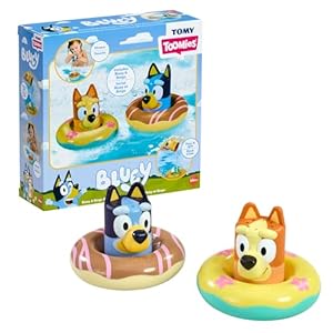 TOMY Toomies Splash & Float Bingo and Bluey Water Toys – 2-in-1 Toddler Bath & Pool Play Set with Pour Cups & Water Wheels – Ages 18 Months+