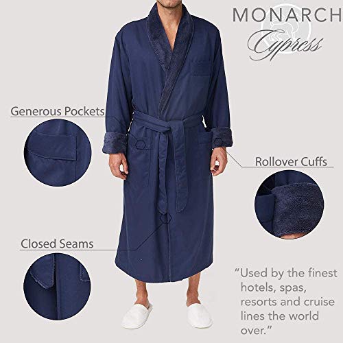 Monarch Plush Lined Microfiber Bath Robe For Women Or Men - Super Soft, Durable Luxury Spa, Resort & Hotel Bathrobe, Generously Sized (Unisex) Cypress #TOP2