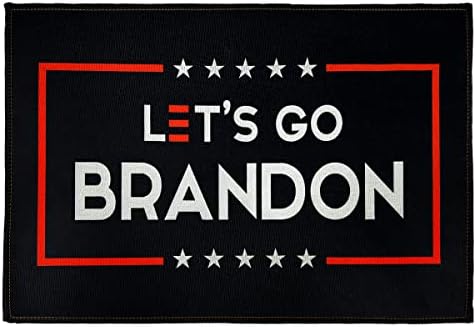ZEDEKS Let’s Go Brandon Doormat 23×15 inch-Joe Biden Door Mat Printed Mat Anti Biden Outdoor and Indoor Rug Bathroom and Kitchen Mat Republican Gift Welcome Mat(Black)
