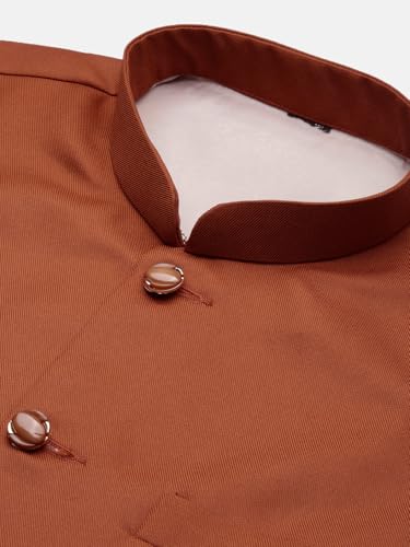 Image of SHOWOFFFF Men Solid Ethnic Nehru Jacket | Mandarin Collar Sleeveless Cotton NehruJacket for Mens | Slim Fit Regular Length NehruJackets for Men's