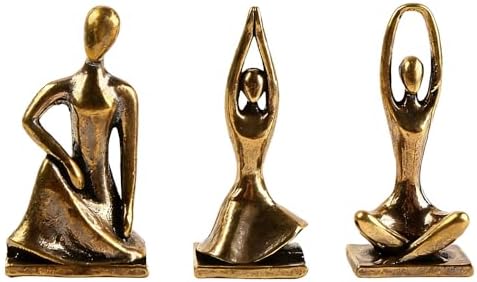 3PC Small Yoga Woman Figurine – Serene Pose Decor for Home Office Meditation Space Desk Shelf image 2