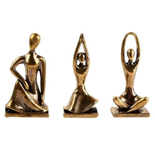 Jehoshaphat 3PC Small Yoga Woman Figurine – Serene Pose Decor for Home Office Meditation Space Desk Shelf