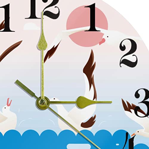 Horloge murale ronde Albatross silencieuse pour cuisine et bureau