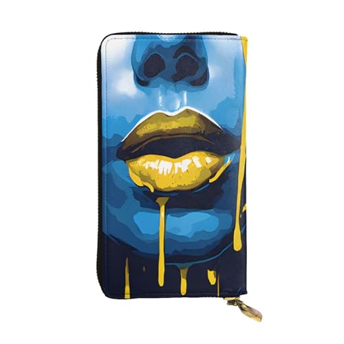 Stylish Gold Lips Womens Long Wallet Purse, Large Capacity Pu Leather Purses With Multiple Card Slots, Phone Card Holder, Clutch Case, Credit, Coin, And Bill Organizer