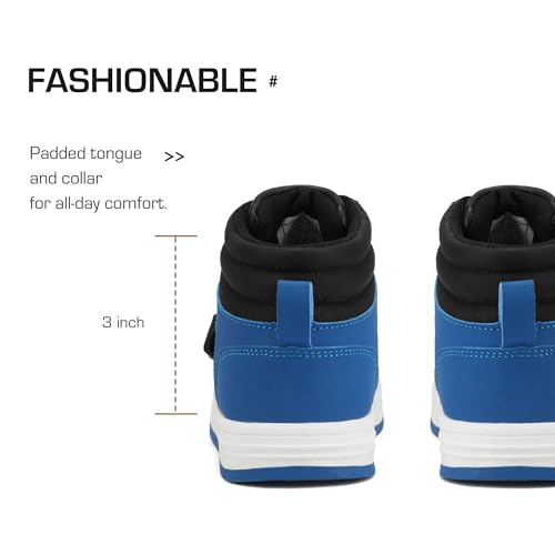 DREAM PAIRS Boys Girls High Top Sneaker LilLegends Skyhigh Basketball Shoes,Size 6 Big Kid,Black/Royal/Blue,Freestyle-K