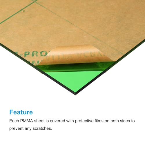 Image of MECCANIXITY 5 Pcs PMMA Acrylic Sheets Colored Transparent 7 x 5Inch Green Acrylic Sheets for DIY Projects, Art, Crafting, Laser Cutting & Engraving