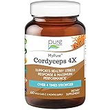 MyPure Cordyceps 4X Organic Mushroom Supplement by Pure Essence - 100% Real Mushroom Extract for...