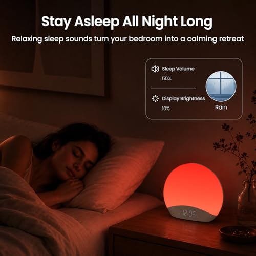 REACHER Smart Sunrise Alarm Clock with App Control and White Noise Machine - Image 3