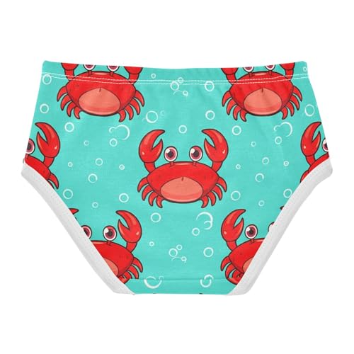 Cute Cartoon Red Crabs Turquoise Panties Little Girl Girls Underwear Toddlers Cotton Stylish Briefs Underpants 2t2