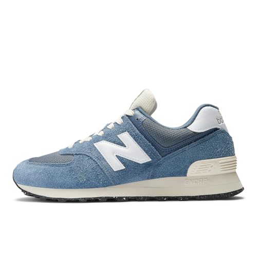 New Balance New Balance Unisex 574 V2 Varsity Suede Sneaker, Vintage Indigo/White/Angora, 8.5 US Men