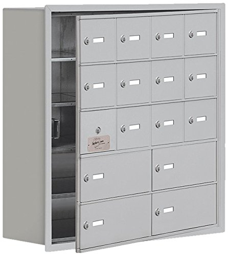 Salsbury Industries 19158-16ARK Cell Phone-Access Panel-5 Unit Recessed Mounted-Keyed Locks with 8-Inch Diameter Compartments, Aluminum