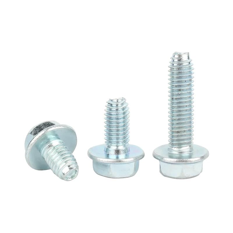Tornillos de cabeza de brida hexagonal de acero galvanizado pernos m4 m5 m6 m8 (50,M6 x 16 mm, ajustados)