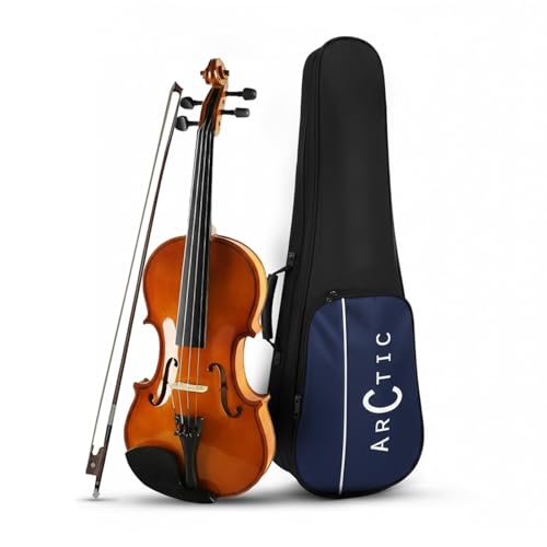 Image of ARCTIC 4 /4 Solid Wood Neo Violin Musical Instrument Violin for Beginners adults and learning Students with Hard Case, Rosin Maple Wood. (AR-PVK-01)