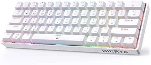DIERYA DK61E 60% Percent Mechanical Gaming Keyboard, Optical Red Linear Switch, PBT Keycap, RGB Backlit, Waterproof, Wired USB C Mechanical Keyboard with Full Keys Programmable
