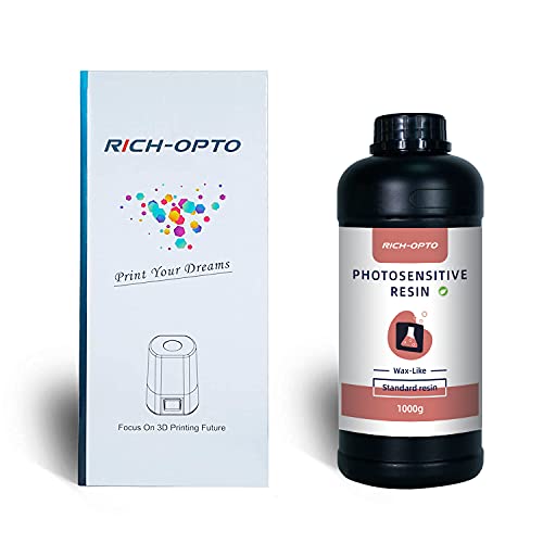 Rich-Opto 734541673590 3D Printer Resin 1000G Red Wax-Like Uv-Curing 405Nm Rapid High Precision Quick Curing Standard Photopolymer Resolution Low Odor thumb #4