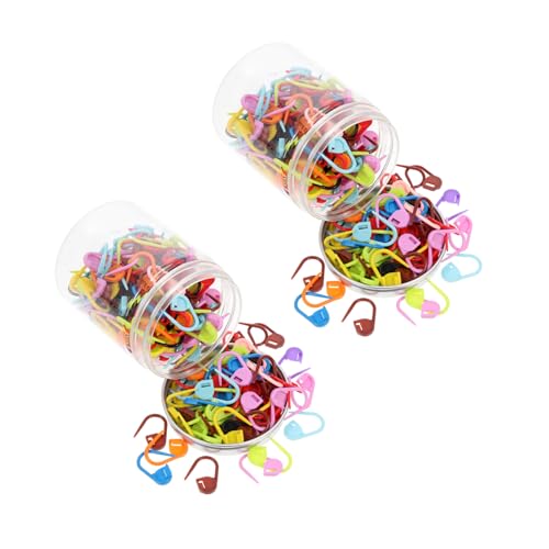 KALLORY Professional Crochet Markers Set Plastic Material Locking Stitch Markers for Sweater Knitting Marking Clips for DIY
