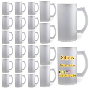 16 oz frosted sublimation beer mug blanks bulk USA WAREHOUSE blank 16oz frosted beer mugs for sublimation glass mugs with handle 24 Pack
