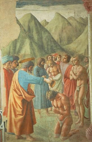 Tableau Le Baptême des Néophytes Masaccio 60x90cm