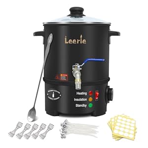 Leerie 10Lbs Wax Melter for Candle Making – L5 Candle Wax Melting Pot with Heating Core Brass Spout & Temp Control for DIY Home Business Candle Maker for Candle Making Supplies (L5-US-110V)