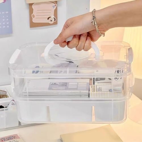 Boîte de rangement de table pour maquillage et papeterie compacte