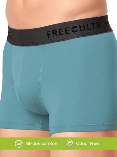 Image of Freecultr Men's Underwear Micromodal Airsoft Trunk - Sweat Proof, Ultra Soft, Anti-Bacterial, No Itch & No Chafing Fabric (Pack of 3) | Mens Underwear Combo Pack of 3