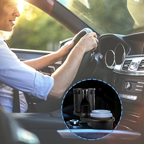 Car Cup Holder Expander 2 In 1 Vehicle Mounted Adjustable Cup Holder 360° Rotating Car Drink Holders Multifunctional Van Cup Holder For Water Bottle Coffee Cup Phone Drinks Storing Items