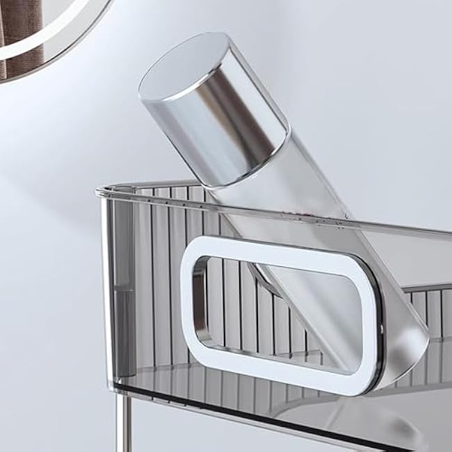 Rolling Storage Cart 4 Tier Clear Bathroom Utility Carts, Mobile Shelving Unit for Kitchen Office Living RoomGreen,13.2 Lx8.7 Wx27.6 H-09To6yDn