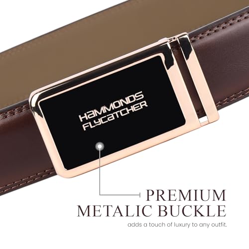 Image of HAMMONDS FLYCATCHER Belt for Men Leather Original - Adjustable Waistband up to 46 Inches Belt for Jeans & Dress Pants - 1.5 inch Width - Zinc Casted Buckle - Formal & Casual Wear - Branded Men Belts