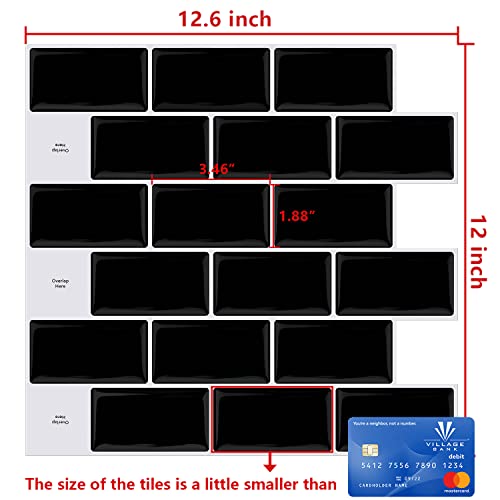 Upgraded, Stickgoo 10-Sheet Peel And Stick Subway Tile Backsplash, 13"X12" Self-Adhesive Kitchen Backsplash Tiles, Black #TOP5