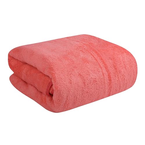 Image of Fezora Microfiber Bath Towel for Men & Women - Large Size 70x140 cm, 400 GSM, Ultra Soft, Quick Dry, Lightweight & Super Absorbent Towel for Bathroom, Gym, Spa, Travel & Swimming (Pink)