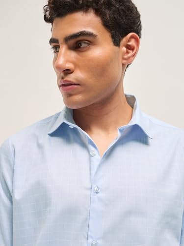 Image of THE BEAR HOUSE Men's Checked Tailored Fit Formal Shirt