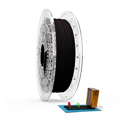 Filamento Filaflex Conductivo TPU flexible conductor de electricidad compatible con la mayoría de las impresoras 3D del mercado con una dureza shore 92A,1.75mm 500 gr, Negro