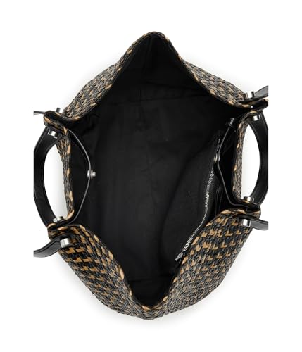 Bolso Tote de paja AllSaints Allington negro/natural miniatura 6