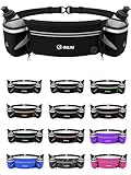 Hydration Running Belt with 2x10oz Bottles - Water Belts for Woman and Men - iPhone Belt for Any Phone Size - Fuel Marathon Waist Pouch for Runners - Jogging Cycling Biking